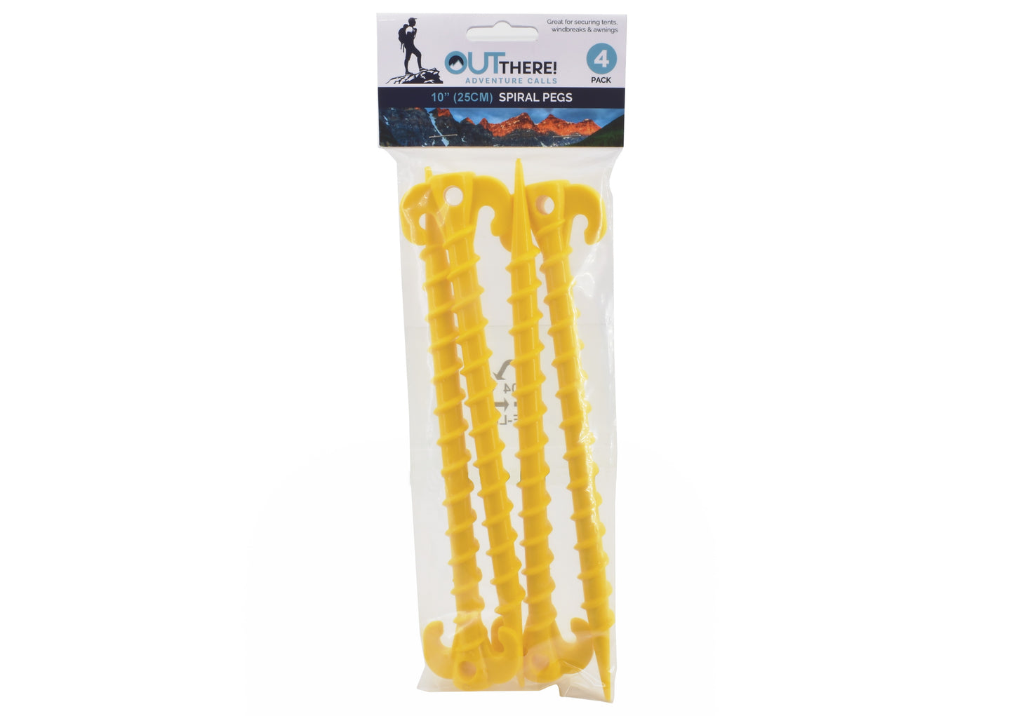 Durable Spiral Plastic Pegs 25cm for Soft Ground - 4 Pack | Secure Your Outdoor Essentials