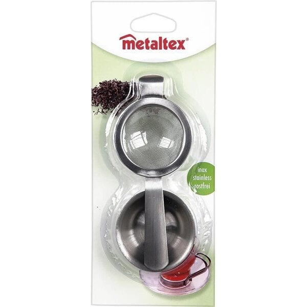 Passe-thé Metaltex en acier inoxydable avec coupelle