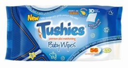 Tushies Baby Wipes 56's Premium Mousturising