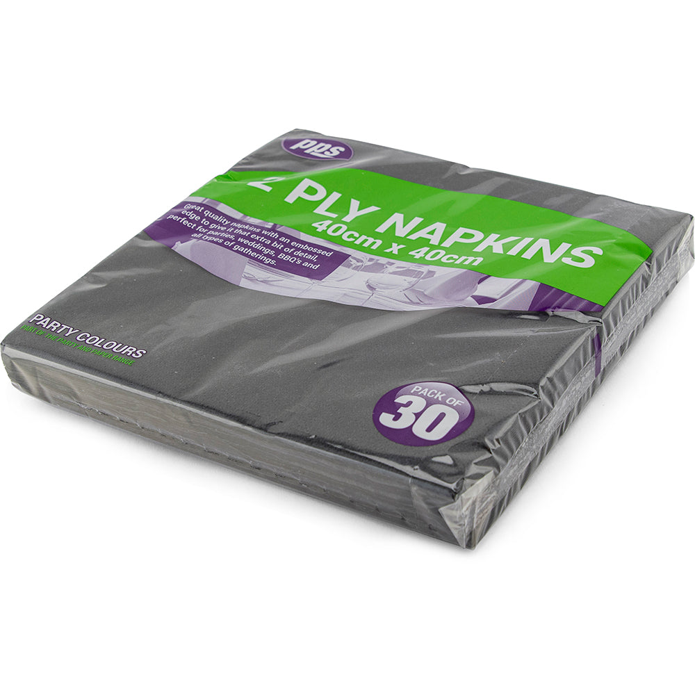 Napkins 2ply Black 40cm 30pc/33 PPS