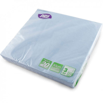 Napkins 3ply Light Blue 40cm 20pc