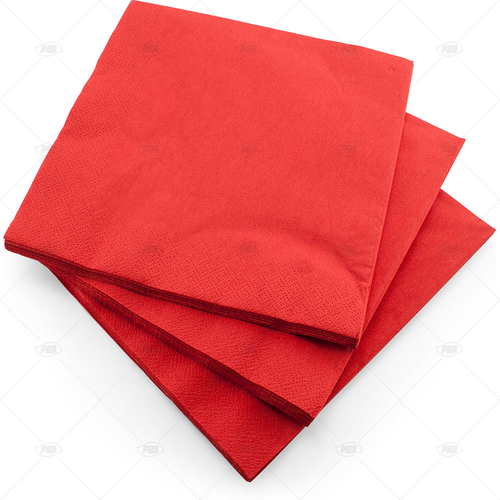 Napkins 3ply Red 40cm 20pc