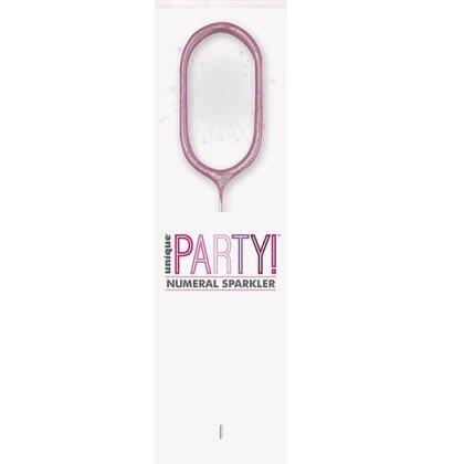 Pink Number 0 Sparkler