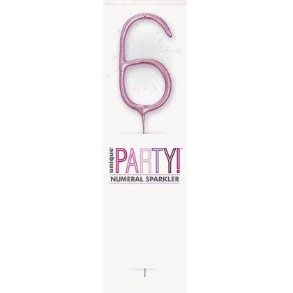 Pink Number 6 Sparkler