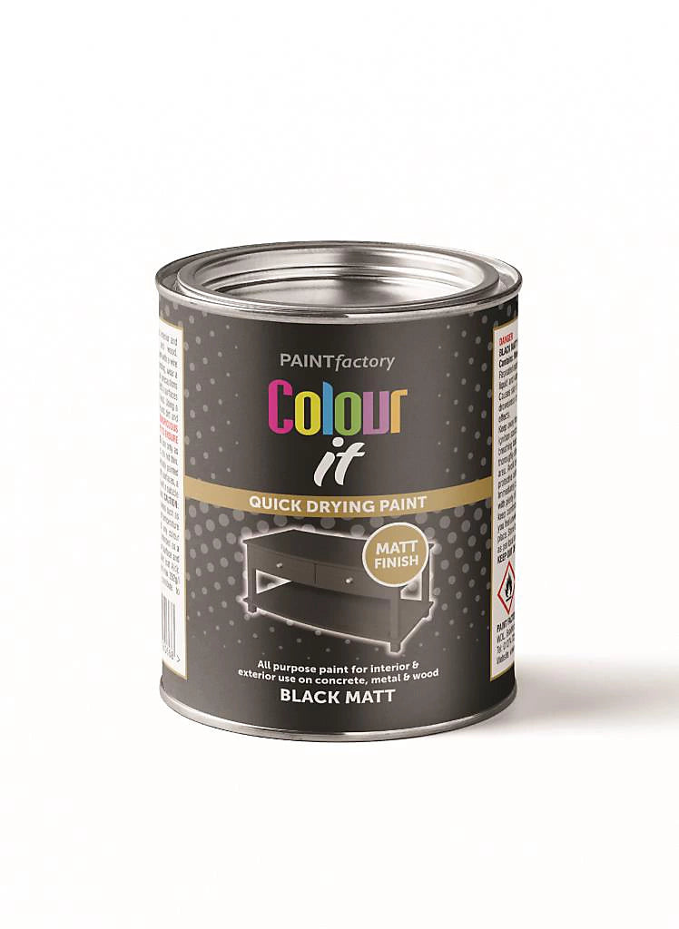 PAINT FACTORY COLOUR IT BLACK MATT  MATT FINISH 300ml