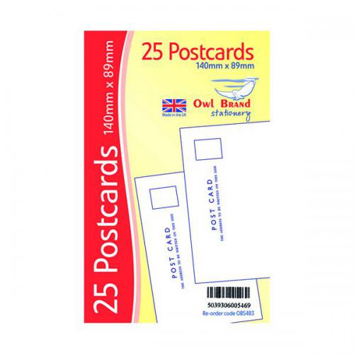 Plain Postcards x 25 White (Pack of 20)