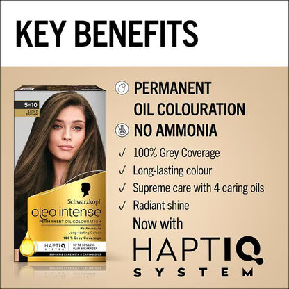 Schwarzkopf Oleo Intense Light Brown Permanent Hair Dye 5-10