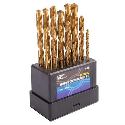 BLACKSPUR 19PC HSS TITANIUM COATED DRILL BIT SET