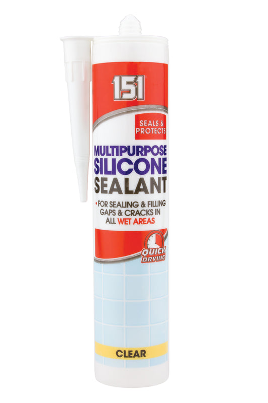 151 Mastic Silicone Multiusage Transparent - Cartouche de 280 ml