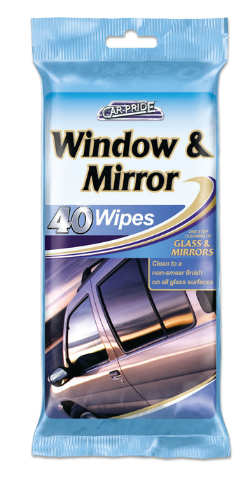 Window & Mirror Wipes 40pk