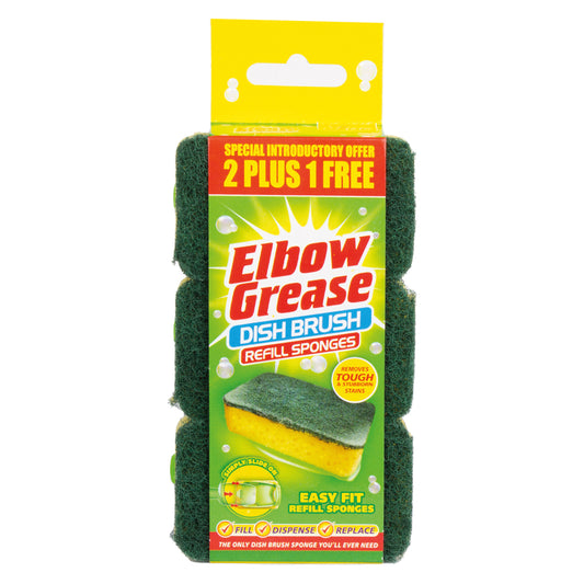 Recharges de brosse à vaisselle Elbow Grease – paquet de 3