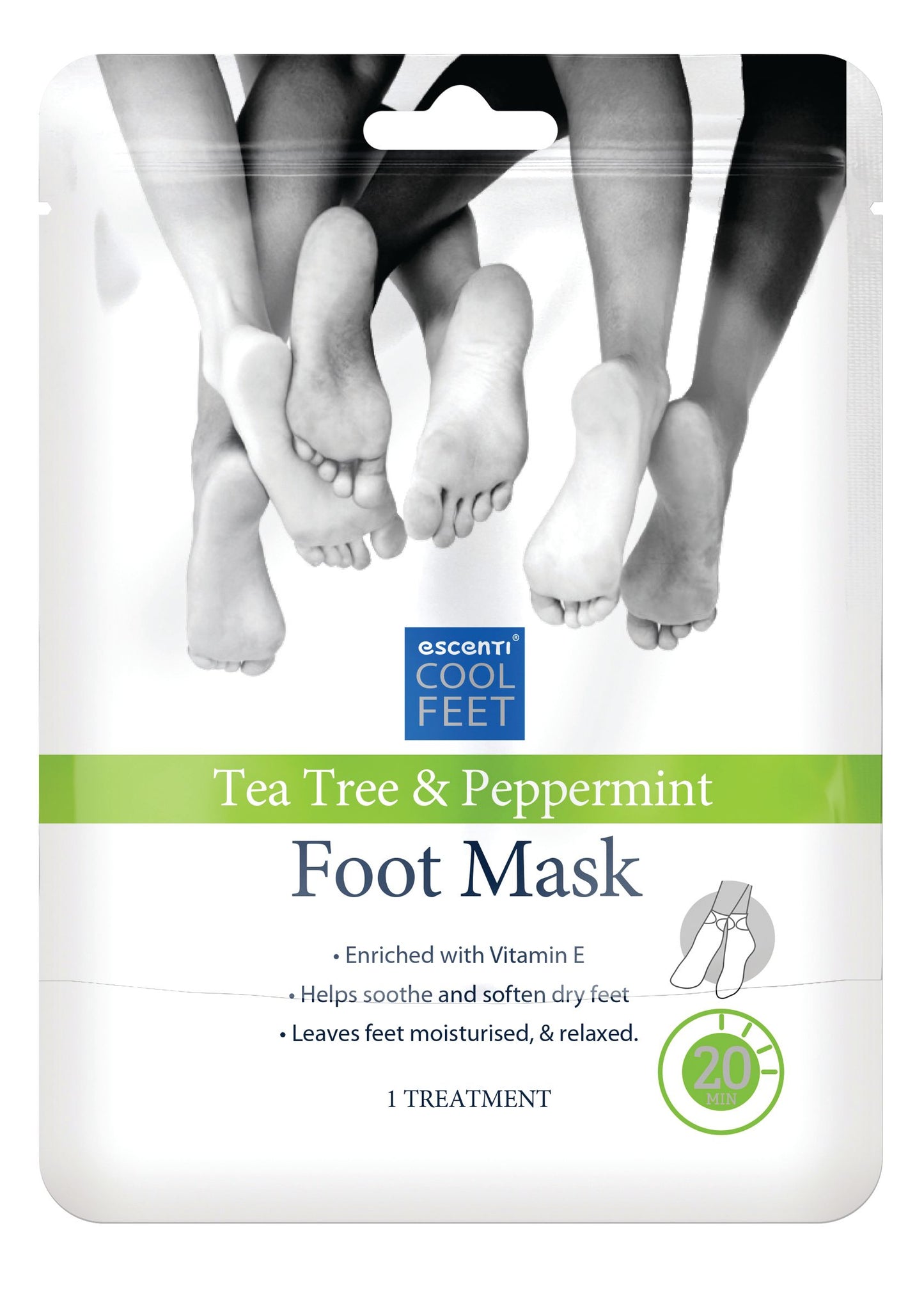 Escenti Cool Feet Tea Tree & Peppermint Foot Mask