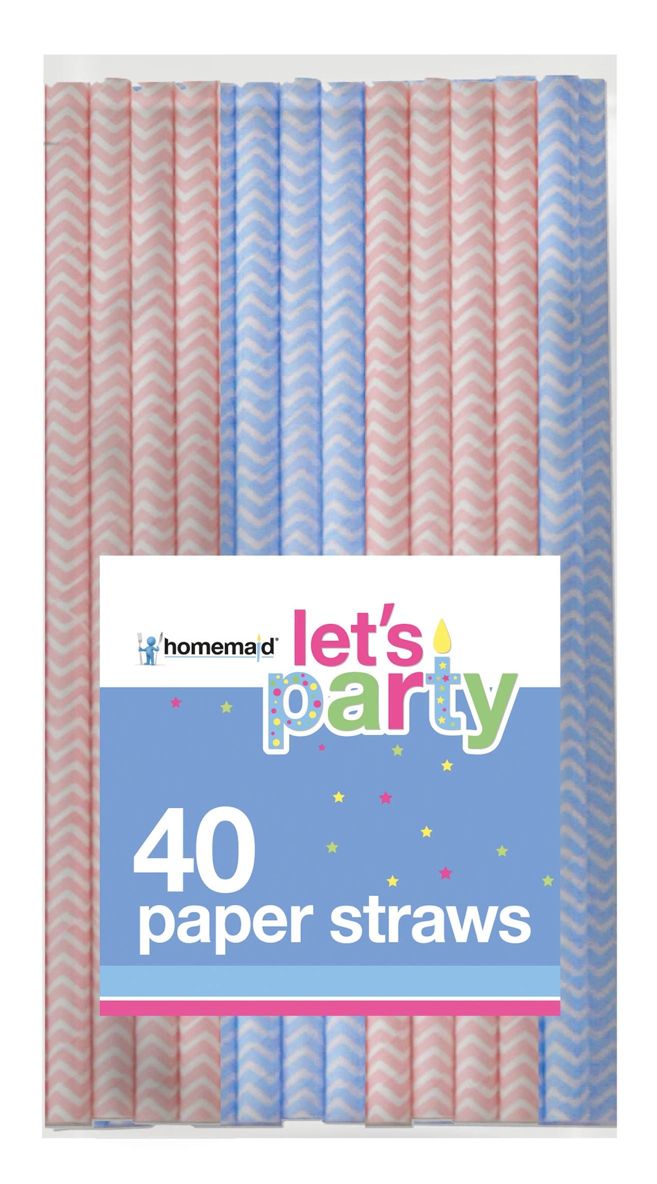Lot de 40 pailles en papier Zig Zag