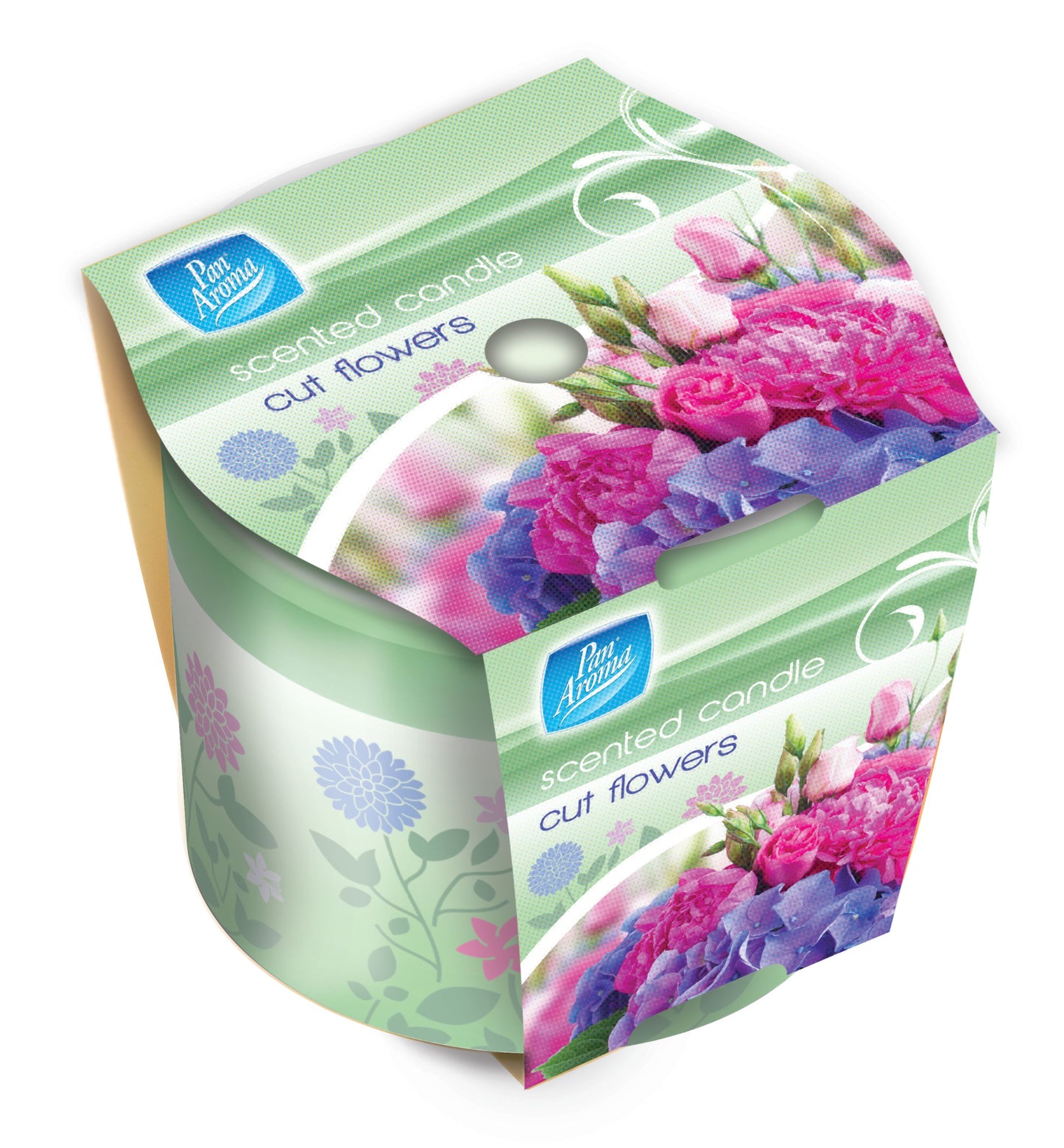 Manchon droit à enrouler pour bougie - Fleurs coupées