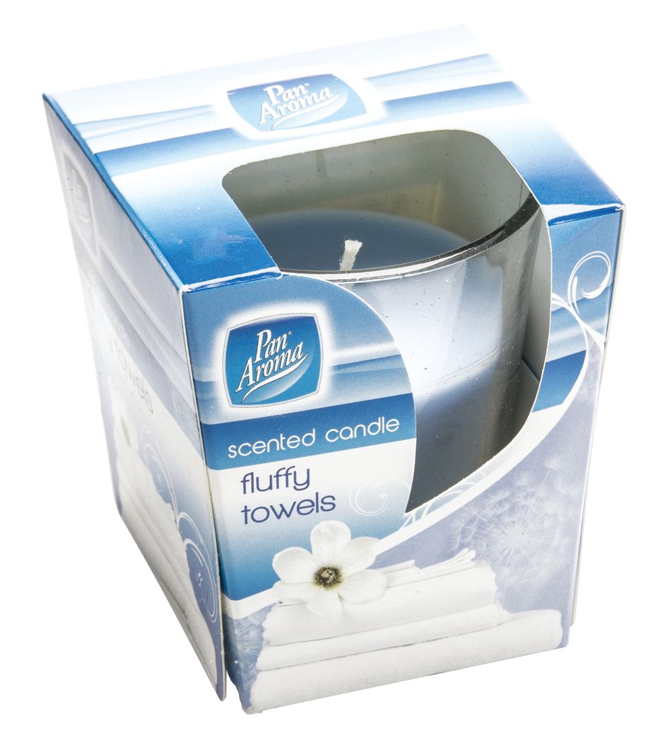 Bougie en verre transparent - Serviettes moelleuses