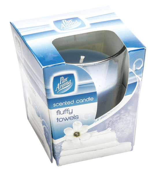 Bougie en verre transparent - Serviettes moelleuses