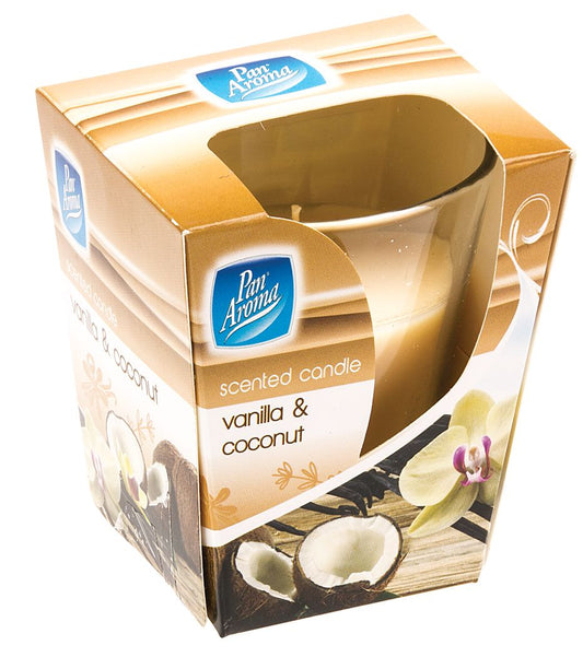 Bougie en verre transparent - Vanille & Noix de coco