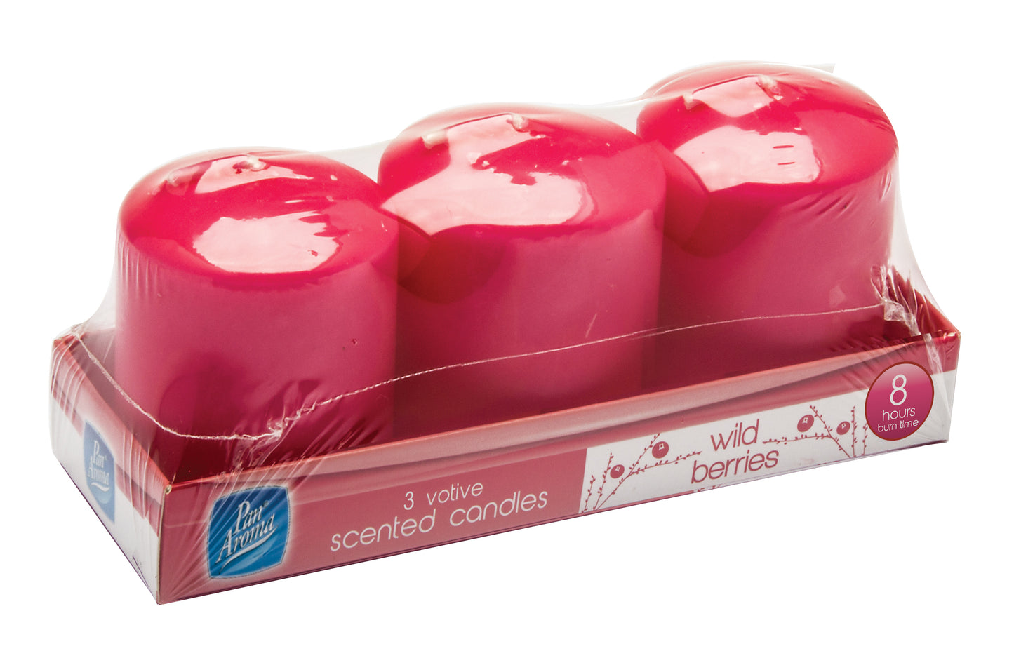 Lot de 3 bougies votives - Fruits des bois