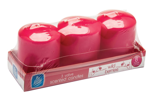 Set Of 3 Votive Candles - Wild Berries
