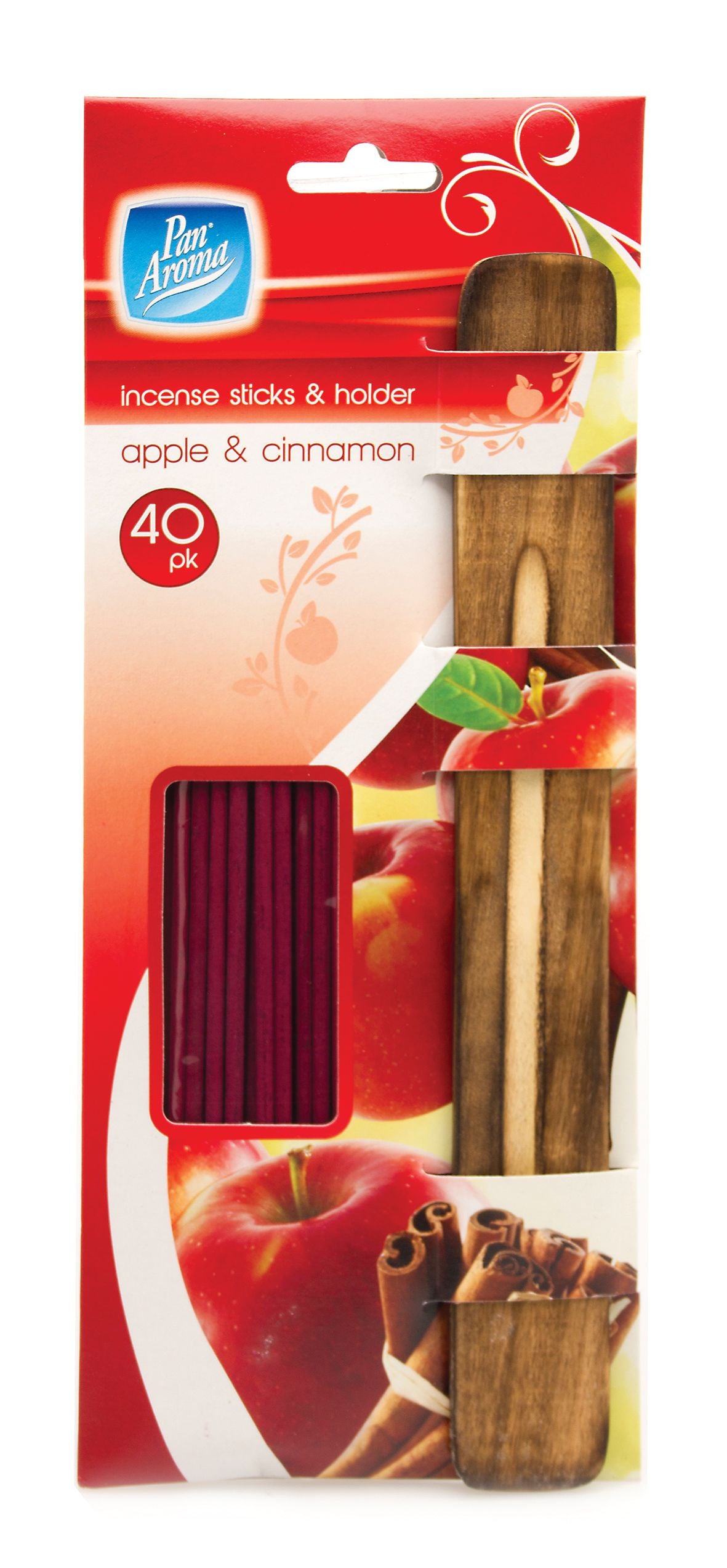 Bâtonnets d'encens et support (40 pièces) - Pomme Cannelle