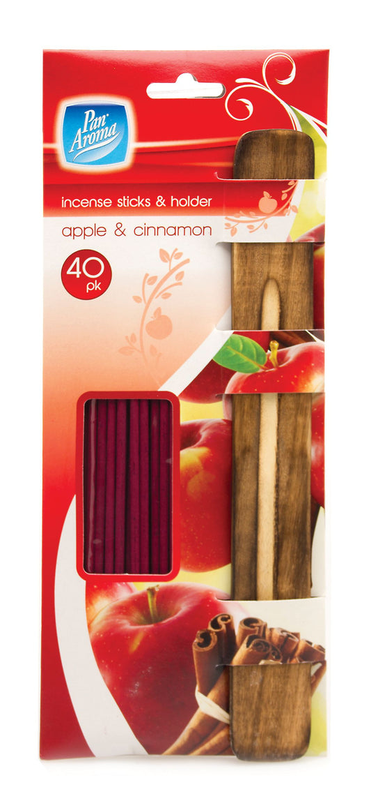 Bâtonnets d'encens et support (40 pièces) - Pomme Cannelle