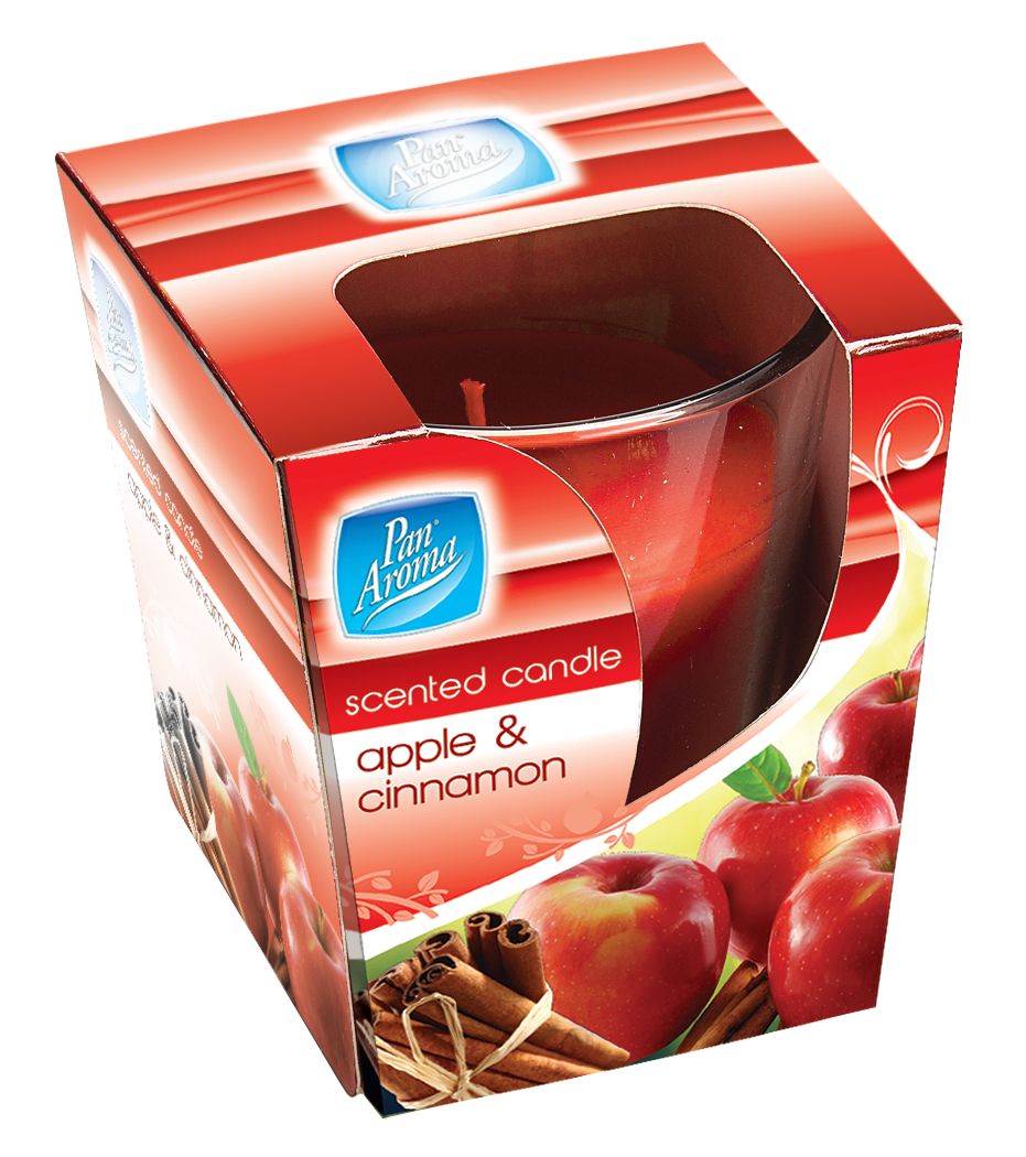 Bougie en verre transparent - Pomme et cannelle