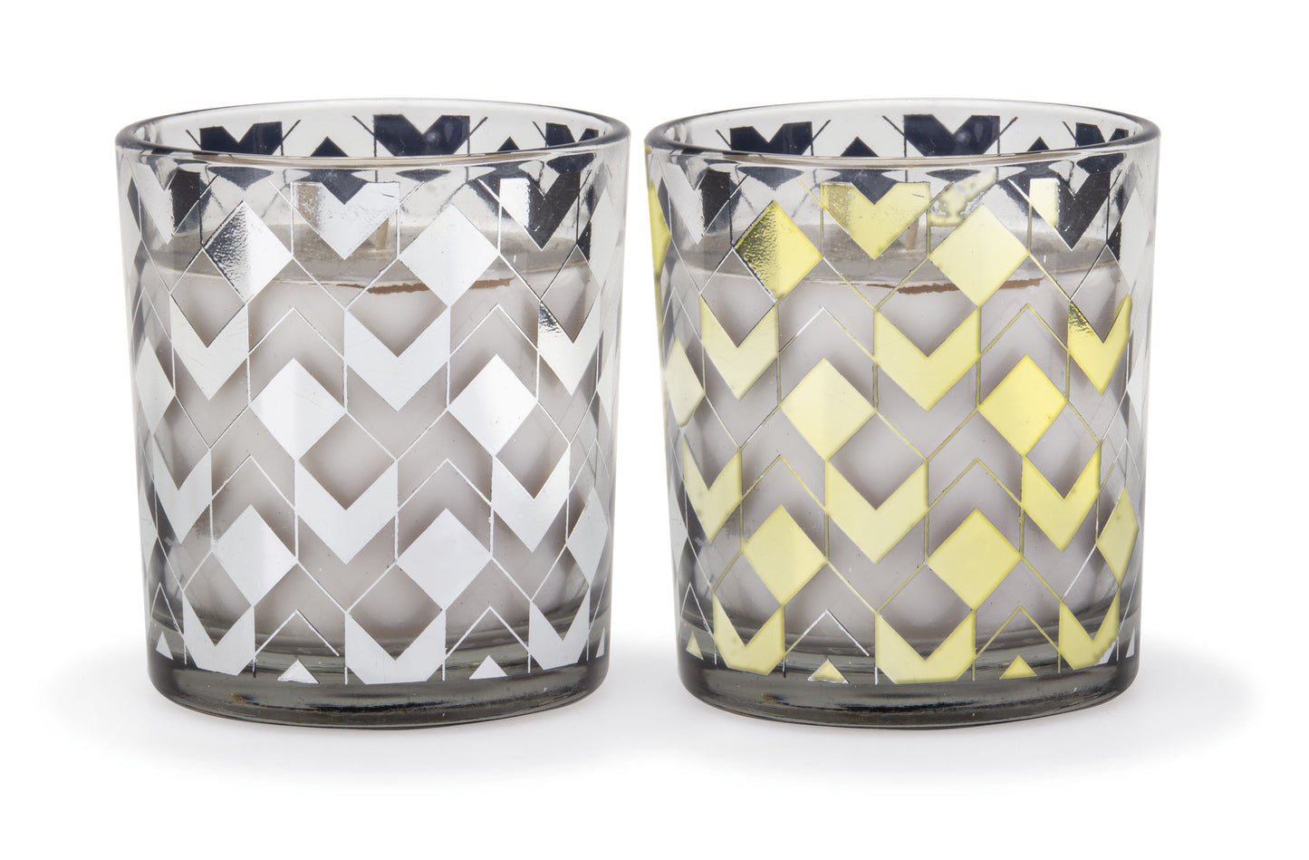 Bougie en verre clair métallisé non parfumée