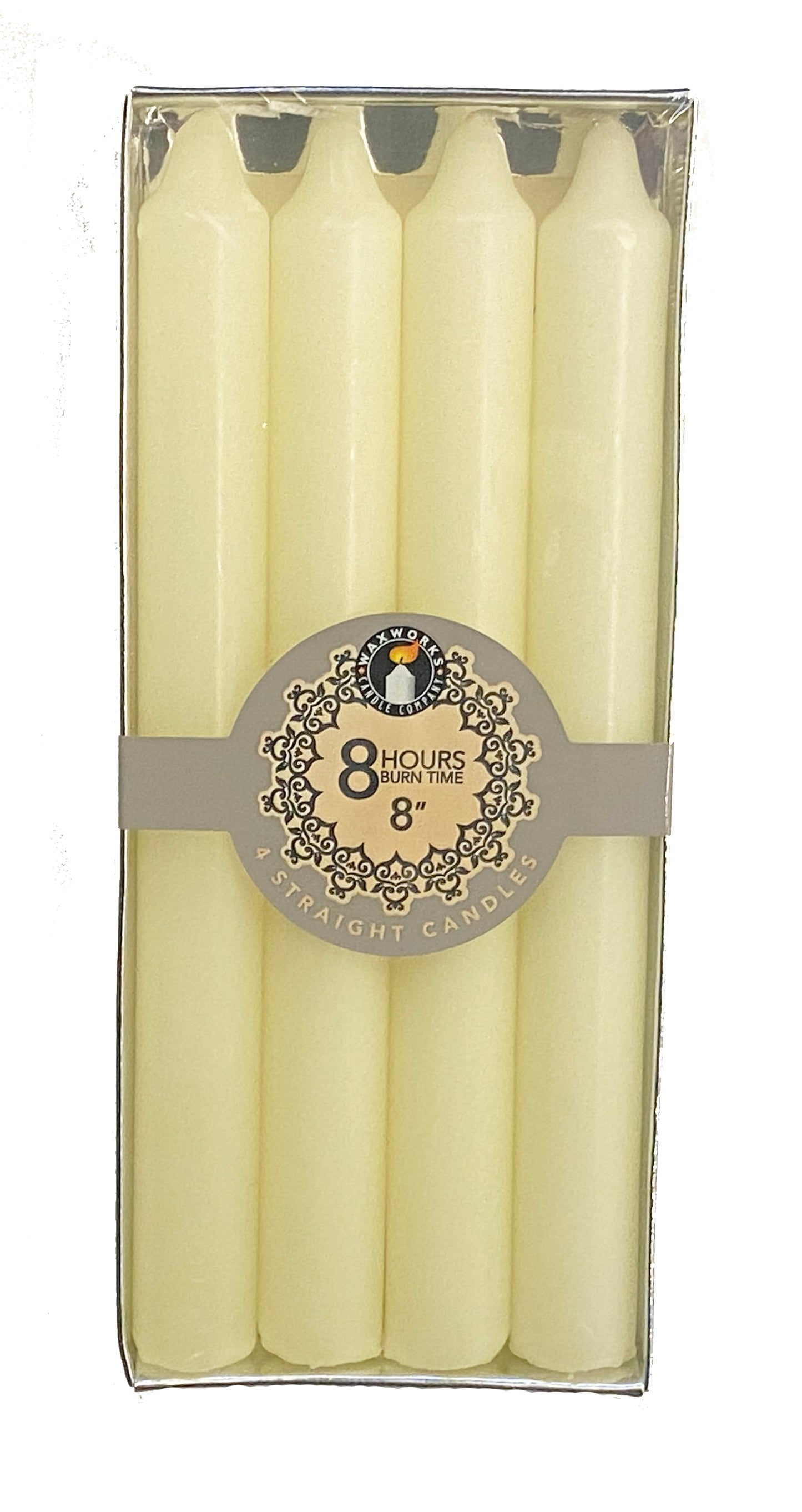 Lot de 4 bougies droites 20 cm - Ivoire