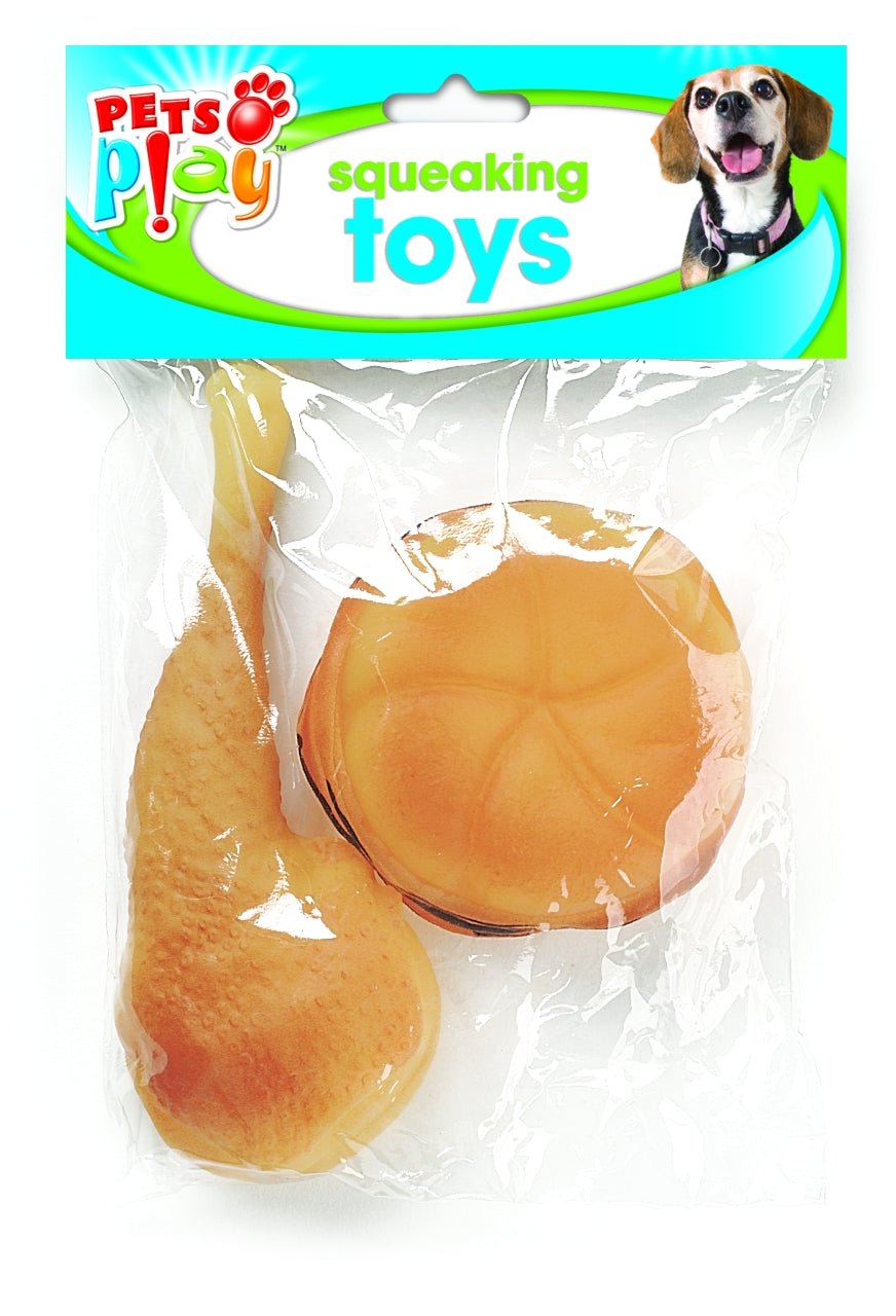 Jouets couineurs pour animaux de compagnie, 2 pièces - 3 modèles assortis