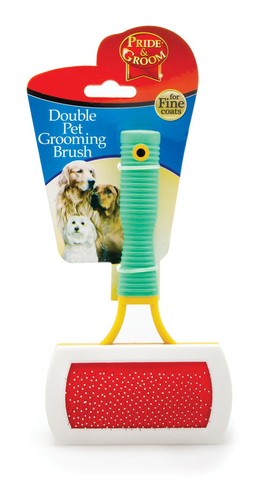 Pet Dbl Groom Brush Fine Coat