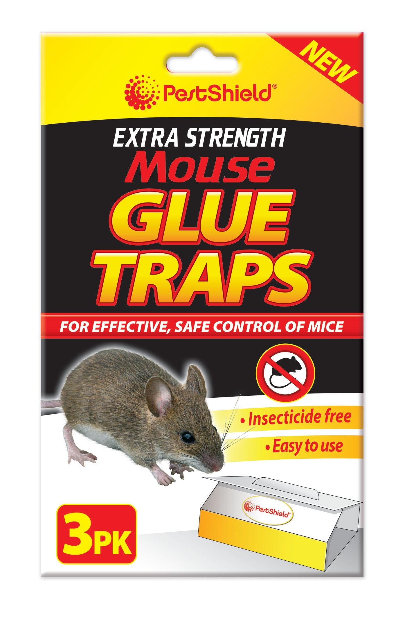 PESTSHIELD EXTRA STRENGTH MOUSE GLUE TRAPS 3 PACK