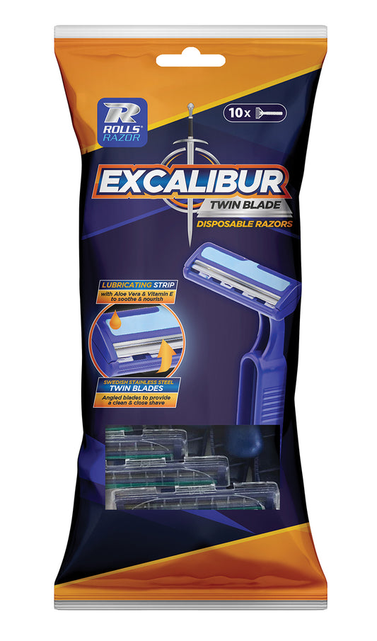 Excalibur Twin Blade Disposable Razors 10pk