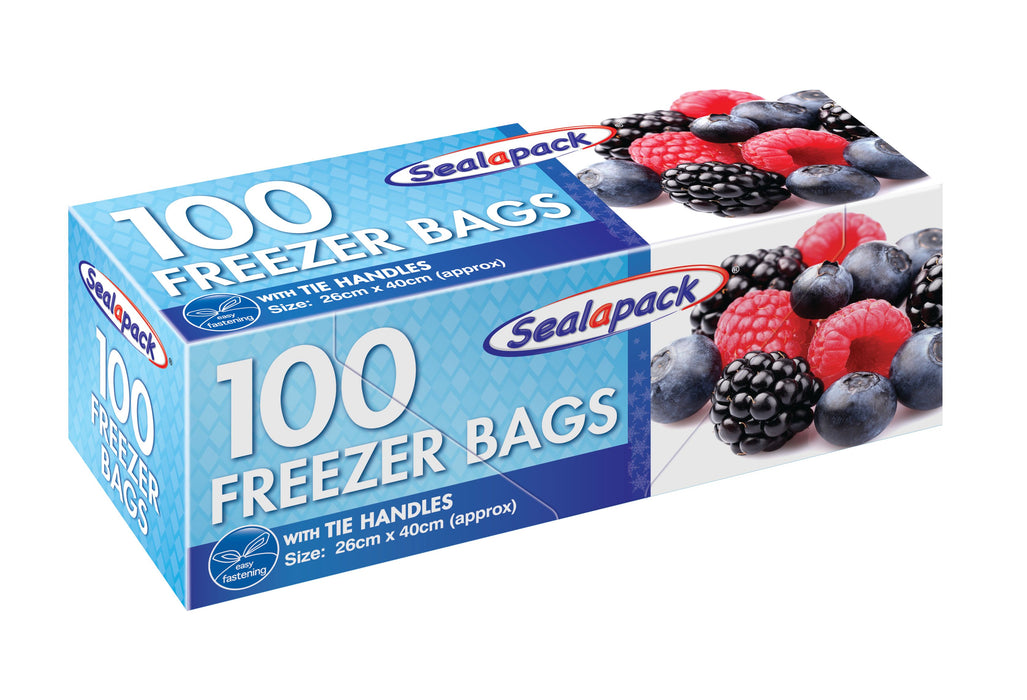 100 Large Freezer Bags With Tie Handle