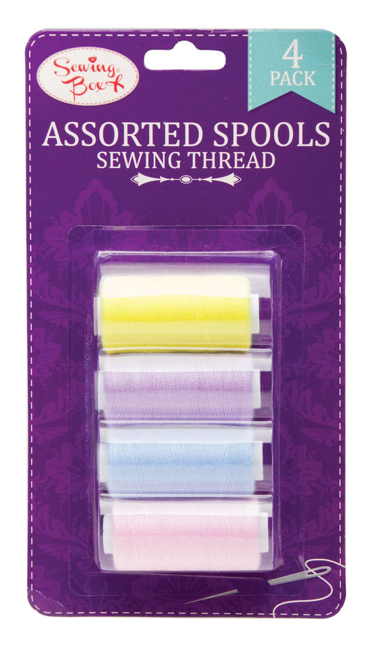 Sewing Box Assorted Spools Sewing Thread 4 Pack