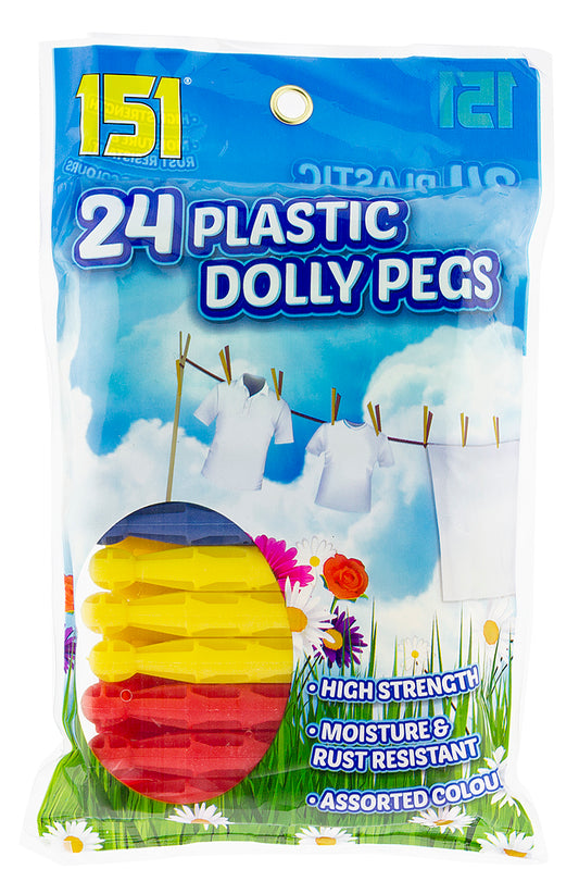 Lot de 24 pinces à linge colorées en plastique (réf. 151)