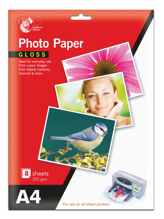 Papier photo glacé A4 - 8 feuilles