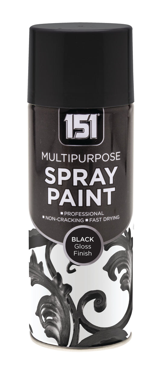 Peinture aérosol noire brillante multi-usages 151 400 ml