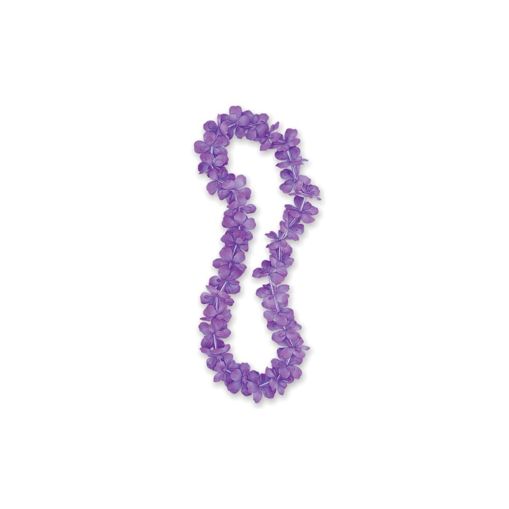 Purple Hawaiian Fabric Flower Lei