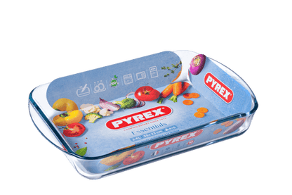 Plat de cuisson rectangulaire en verre Pyrex 3,7 L, transparent, dimensions : 40 x 28 cm