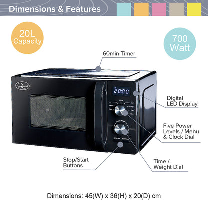 Quest 20 Litre Classic Digital Microwave