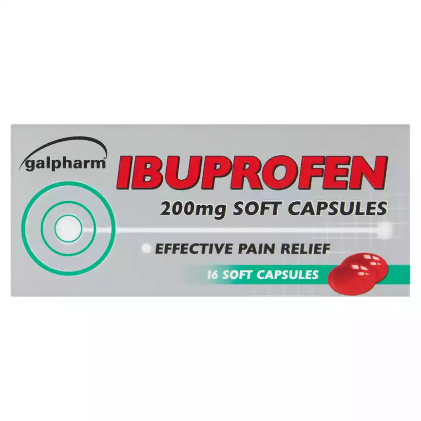 Galpharm Ibuprofen 200mg Soft Liquid Capsules 16's
