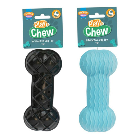 Play & Chew TPR Interactive Bone Dog Toy Assorted