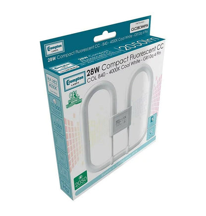 Crompton Lamps CFL 2D 28W 4-Pin Dimmable Cool White Frosted