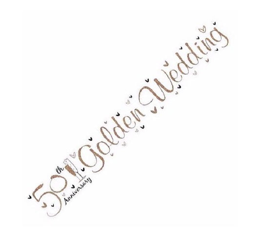 9FT GOLD WEDDING ANNIVERSARY BANNER