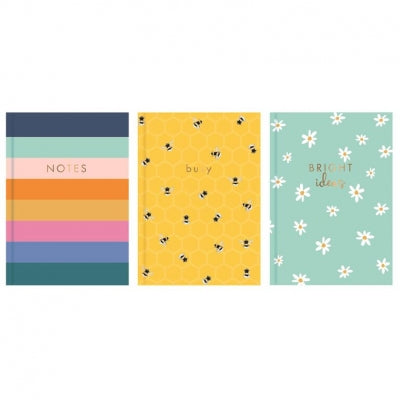 A4 Hardback Notebook Assorted Brights Design