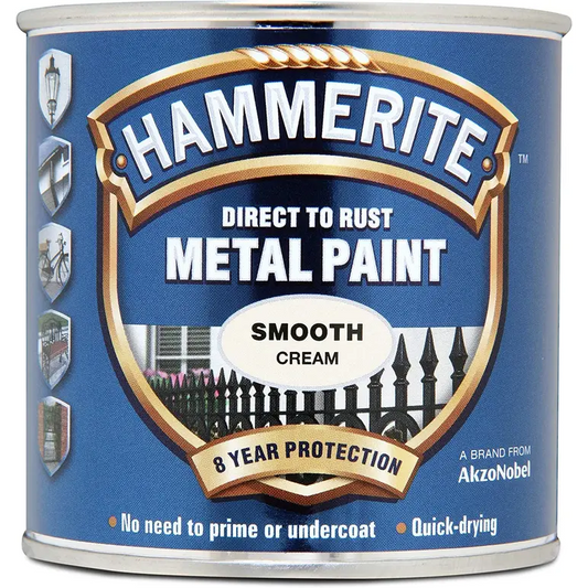 PEINTURE MÉTAL HAMMERITE FINITION LISSE CRÈME 250ml