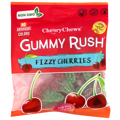 GUMMY RUSH SACHET 90G – CERISES PÉTILLANTES