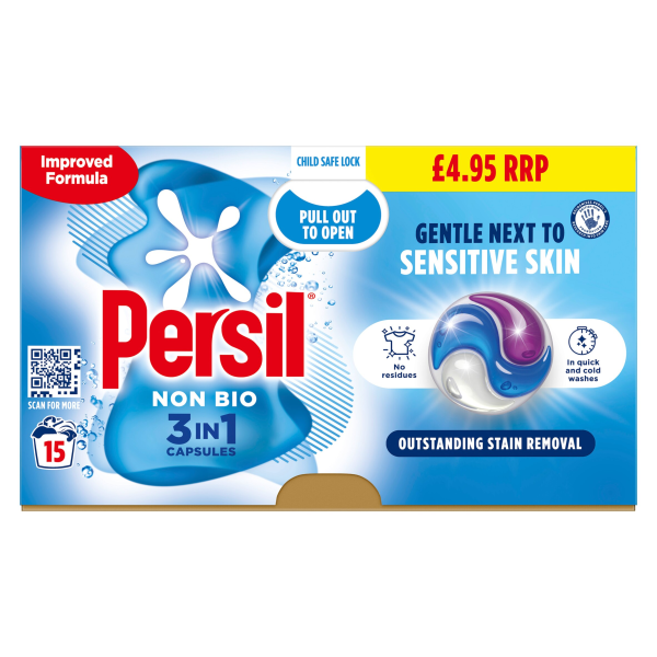Lessives en capsules Persil 3 en 1 Non Bio PMP 4,95 £ 15 capsules