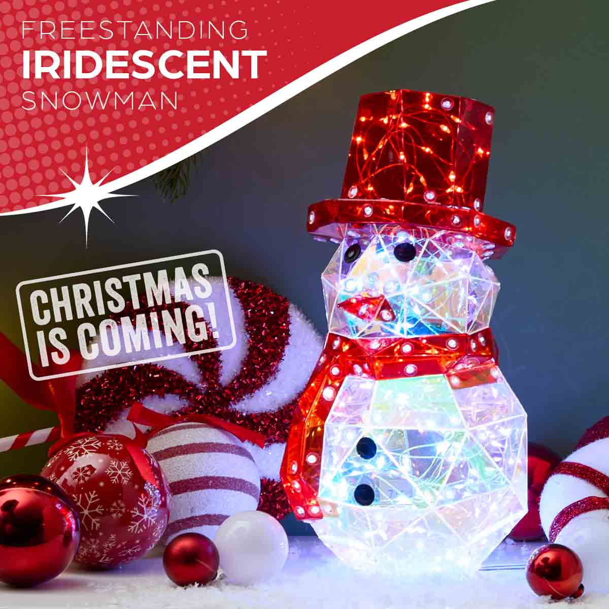 The Christmas Workshop Snowman Iridescent Light
