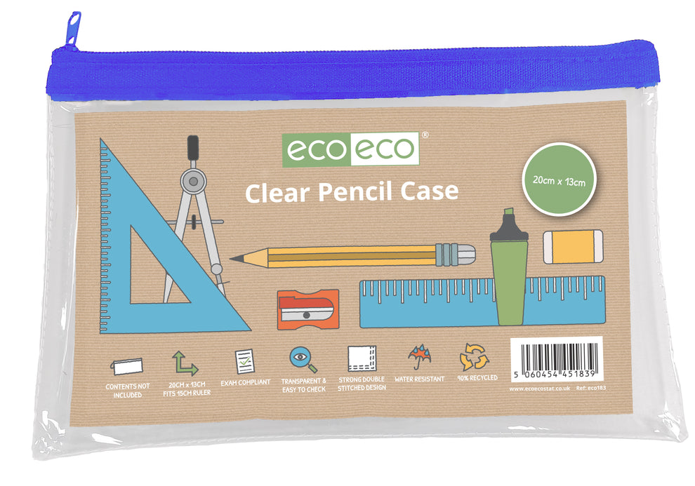 Trousse plate en PVC transparent Eco Eco – 20x13cm